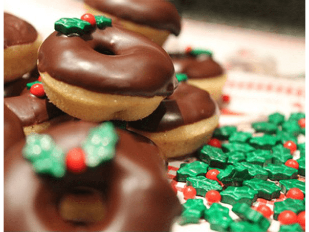 Mini donas navideñas