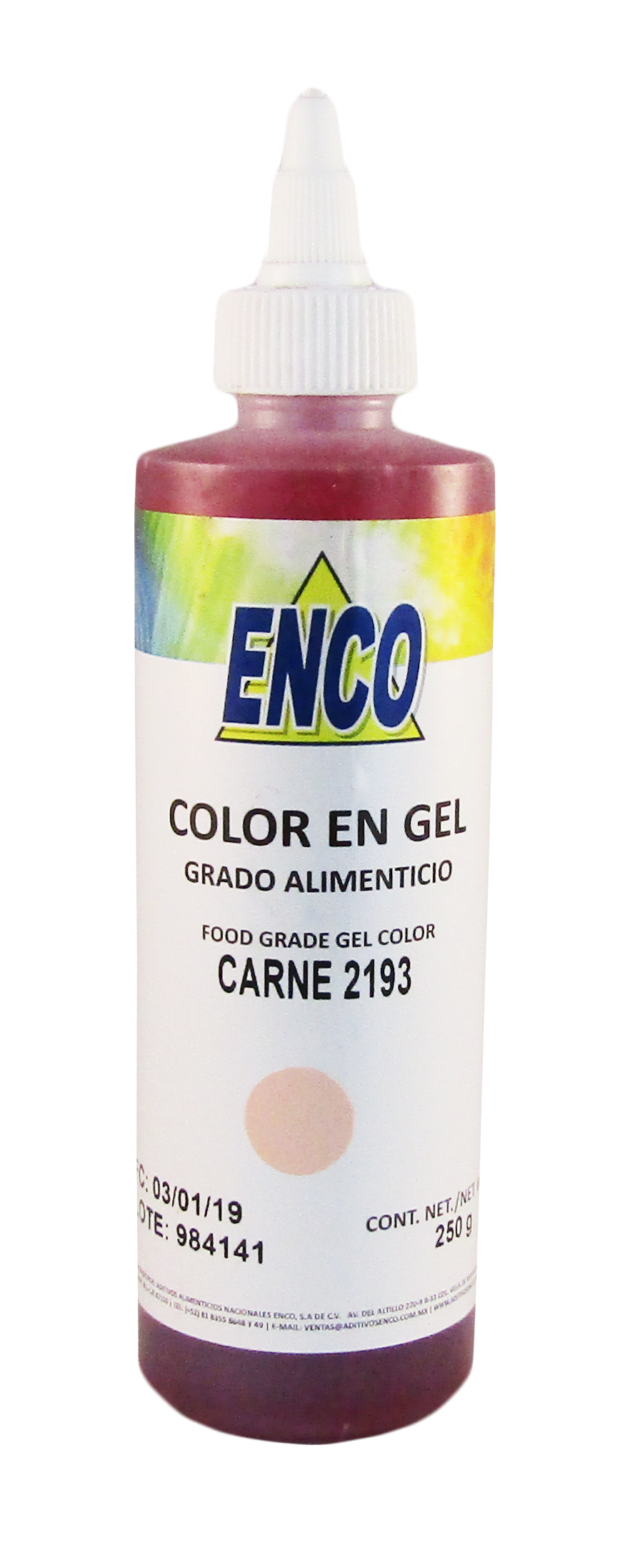 Gel Enco Color Carne 250 G - Materias Primas Panadería y Pastelería
