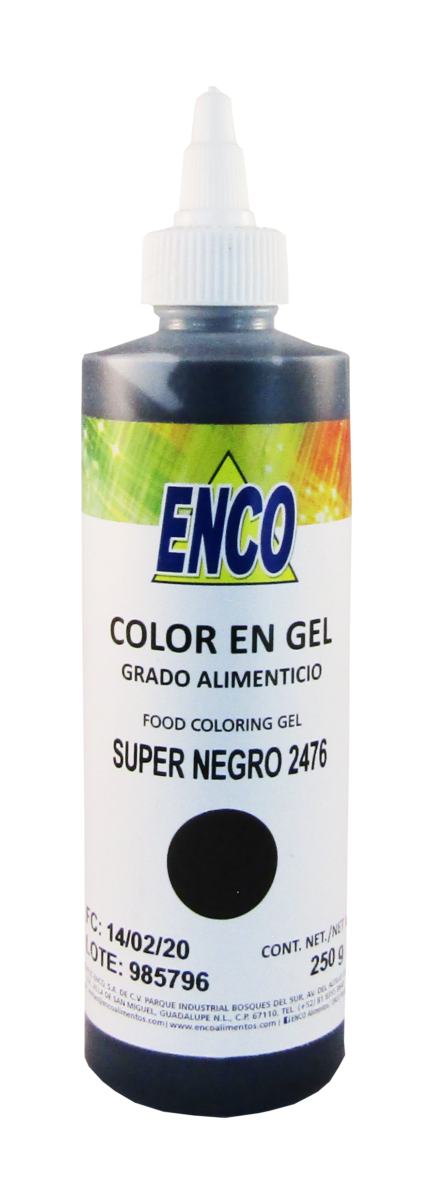 Gel Enco Super Negro 250 G - Materias Primas Panadería y Pastelería